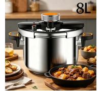 Autocuiseur 8L - Cocotte Minute -100 kPa - Acier Inoxydable - Compatible Gaz & Induction - Sécurité