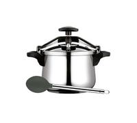 Fagor Bombe à pression classique 6 litres, induction, express, acier inoxydable 18/10, tous types de cuisinières, fond thermodiffuseur, 3 systèmes de sécurité, comprend une cuillère Melier en nylon