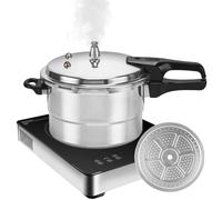 Autocuiseur à Induction - 5L Ustensile de Cuisson sous Pression avec Insert Vapeur - Casserole en d'aluminium pour la préparation de fruits de mer, viande, volaille et légumes à la maison, en salle à