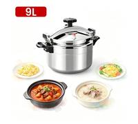 Autocuiseur Aluminium 9L Compatible Gaz Uniquement Double Fond Anti-Explosion Poignée Bakélite Cuisson Rapide & Économique