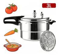 Autocuiseur Aluminium Épais 3L Compatible Gaz/Induction Sécurité Anti-Explosion Livré avec Panier Vapeur Cuisson Rapide