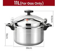 Autocuiseur - Autocuiseur professionnel - Antidéflagrant - Compatible avec les cuisinières à gaz - Rapide - 11 L