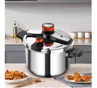 Autocuiseur - Cocotte minute - 2 niveaux de pression - Inox - 6L - antidéflagrant - Double fond - Tous feux compatibles