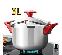 Autocuiseur, Cocotte Minute 3 L, antidéflagrant, Cuisson Rapide Uniforme, 2-3 personnes, inox, parois épaisses, Pour Gaz Électricité