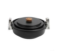 Autocuiseur compact de camping 1,6 l avec sac | Acier inoxydable 410, construction, répartition homogène de la chaleur, capacité de 1,6 l, finition noire
