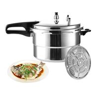 Autocuiseur de 3L/7L pour Cuisine et Restauration, avec valve de sécurité, Couvercle de verrouillage à étrier double face, 5 à 10 Personnes, Pour La Plupart Des Types De Plaques de Cuisson (A, 3L)