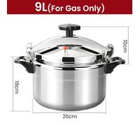 Autocuiseur de 9 L spécifique aux cuisinières à gaz antidéflagrant double fond en alliage d'aluminium pour une cuisson uniforme