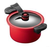 Autocuiseur de cuisine, 3,5 L sans soupe, récipient à pression de cuisine, casserole de cuisson sous vide, multifonction pour cuire à la vapeur (rouge)