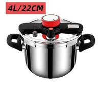 Autocuiseur en acier inoxydable 4L/22CM - Pression 100 kPa - épaissi - Antidéflagrant - Compatible les plaques à induction et à gaz