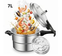 Autocuiseur en Alliage d'aluminium de 7 L avec Cuiseur Vapeur Antidéflagrant Compatible Gaz et Induction pour Viandes Légumes Soupes