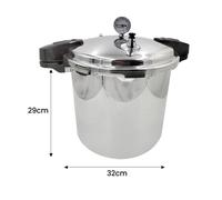 Autocuiseur Géant 23L - Avec Manomètre - 100 kPa (10 psi) - Sécurité Anti-Explosion - Aluminium - Compatible Gaz & Induction