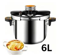 Autocuiseur inox 6L- 100 kPa, compatible gaz et induction - Double sécurité, anti-explosion - Pour famille nombreuse