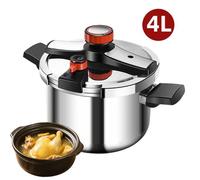 Autocuiseur Multifonction Antidéflagrant en Acier Inoxydable 4L, 3 Niveaux de Pression, Double Poignée, Toutes les Cuisinières