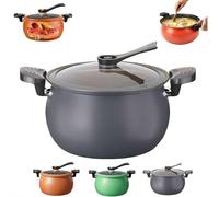 Autocuiseur multifonction de grande capacité antiadhésif, 8 L, couvercle en verre transparent, poignée anti-brûlure pour cuisinières à induction, cuisinière à gaz pour cuisson lente, saisir et sauter