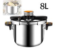 Autocuiseur Multifonctionnel en Acier Inoxydable 8L, Antidéflagrant, avec Soupape de Sécurité, pour Plaques à Induction et à Gaz