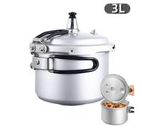 Autocuiseur Portable 3L - 18cm - Aluminium - Poignées Pliantes Anti-brûlure - Anti-explosion - Sécurité - pour Randonnée Voyage
