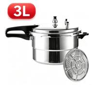 Autocuiseur Pression 3L Aluminium Anti-Explosion Compatible Gaz Induction Avec Cuiseur Vapeur Inclus Ménage Commercial