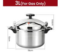 Autocuiseur professionnel - Cuisinière à gaz robuste en aluminium antidéflagrant - Universel pour cuisinières à gaz - 3 L