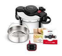 SEB Clipso Now+ Cocotte-minute® 6 L, Résultats de cuisson parfaits, Gain de temps, Ouverture facile, Minuteur intelligent, Fabriqué en France, Poignées rabattables P4900750