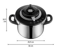 Autocuiseur - TEFAL - Clipso CHEF - 6 litres - Acier inoxydable - 4 programmes de cuisson