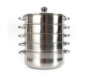 Autocuiseur vapeur en acier inoxydable pour cuisinière électrique et à gaz, à induction, 5 étages, 28 cm (430))