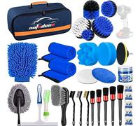 AUTODECO 31Pcs Car Detailing Brush Set, Car Detailing Kit, Auto Detailing Drill Brush Set, Car Detailing Brushes, Car Wash Cleaning Tools Kit for Interior, Exterior, Wheels, Blue