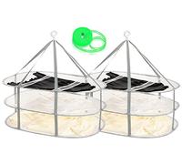 AUTODECO Lot de 2 séchoirs à Linge Pliables à 3 Niveaux en Maille, Grand étendoir à Linge, Cintre Pliable à Plat, séchoir à Linge en Maille - XL (3 Niveaux) + XL (3 Niveaux)