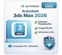 Autodesk 3ds Max 2026 - Licence Perpétuelle, Usage Illimité - Français & Multilingue - Windows