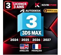 Autodesk 3ds Max - Licence 3 ans - Versions 2024-2027 (Windows Mac) - Envoi par E-mail
