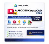 Autodesk Autocad 2026 Avec Ia & 7 Toolsets Spécialisés Inclus - Licence Perpétuelle - Usage Illimité - Français & Multilingue - Pc/Windows