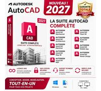 Autodesk Autocad 2027 All Toolsets Licence Perpétuelle - Outils Architecture & Mécanique Inclus - Envoi Digital Rapide - 100% Certifié Autodesk