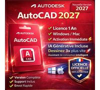 Autodesk Autocad 2027 Licence 1 An - Ia Générative Incluse : Dessinez 3x Plus Vite - Assistant De Conception Intelligent - Licence Officielle - Envoi Rapide