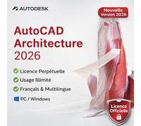 Autodesk Autocad Architecture 2026 - Licence Perpétuelle - Usage Illimité - Français & Multilingue - Pc/Windows
