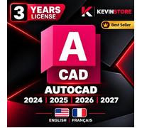 Autodesk AutoCAD - Licence 3 ans - Versions 2024-2027 (Windows Mac) - Envoi par E-mail