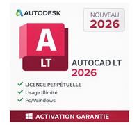 Autodesk Autocad Lt 2026 - Licence Perpétuelle - Activation Avie - Garantie Totale & Support Technique - Pc/Mac