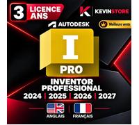 Autodesk Inventor - Licence 3 ans - Versions 2024-2027 (Windows Mac) - Envoi par E-mail