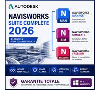 Autodesk Navisworks Suite Complète 2026 - Licence Avie- Activation Perpétuelle - Garantie Totale & Support Technique - Pc/Windows