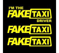 Autodomy 3 Unités Autocollant Voiture Fake taxi, Fake Taxi Sticker et I'm The Fake Taxi Driver | Stickers Fake Taxi pour la Voiture ou la Moto