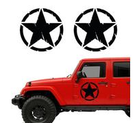 Autodomy Autocollant Voiture 4x4 Off Road Étoiles Militaire Détruit US Army 2 Unités | Decoration Voiture | Stickers Etoile Différentes Tailles 10 cm 15 cm 20 cm 25 cm (Noir, 25 cm)