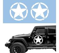 Autodomy Autocollant Voiture 4x4 Off Road Étoiles Militaire Détruit US Army 2 Unités | Decoration Voiture | Stickers Etoile Différentes Tailles 10 cm 15 cm 20 cm 25 cm (Blanc, 20 cm)