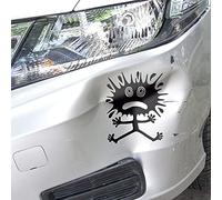 Autodomy Autocollants Buns Drole Tuning Réparation Intelligente 2 Unités pour les Rayures et les Bosses | Stickers Voiture Humour pour la Voiture ou la Moto (Noir, S -10 x 12 cm)