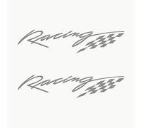Autodomy Autocollants Racing Sport Tuning JDM OEM | Stickers Voiture Tuning 2 Unités pour Voiture | Autocollant Voiture Sport (Argent)