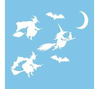 Autodomy Autocollants Sorcières Lune Chauves Souris 6 Unités Stickers Voiture | Chauve Souris Autocollant | Halloween Decoration pour Voiture ou la Moto (Blanc)