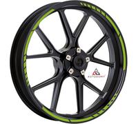 Autodomy Autocollants Stickers Kit Liseret de Jante Moto Ensemble Complet pour 2 Roues Jantes de 15" à 19" Pouces | Stickers Roue Moto | Autocollant Racing Design (Vert Citron)