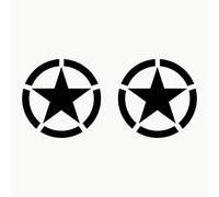 Autodomy Pack 2 Unités Autocollants 4x4 Off Road | Étoiles Militaire US Army Différentes Tailles 10 cm 15 cm 20 cm 25 cm | Stickers pour la Voiture, Moto (Noir, 15 cm)