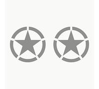 Autodomy Pack 2 Unités Autocollants 4x4 Off Road | Étoiles Militaire US Army Différentes Tailles 10 cm 15 cm 20 cm 25 cm | Stickers pour la Voiture, Moto (Argent, 10 cm)