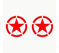 Autodomy Pack 2 Unités Autocollants 4x4 Off Road | Étoiles Militaire US Army Différentes Tailles 10 cm 15 cm 20 cm 25 cm | Stickers pour la Voiture, Moto (Rouge, 20 cm)