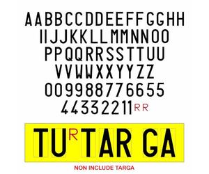 Autodomy Pack de 2 Lettres et Chiffres Adhésifs pour Plaque d’Immatriculation Répétitrice, Remorque et Porte-bagages | Appendice Homologué 8 x 4 cm | Autocollants pour Plaque Répétitrice | Série Compl