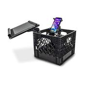 AUTOEXEC AUE80028 Cage à lait pour véhicule et station de travail mobile avec plateau pour ordinateur portable, onduleur et support de téléphone, noir
