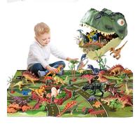 AUTOFigure 82PCS Jurassique Dinosaure Jouets, Réaliste Dinosaure Figures pour Imaginative Jouer Éducatif Playset avec Boîte De Rangement-82 Pcs||Dinosaur Set and Storage Box